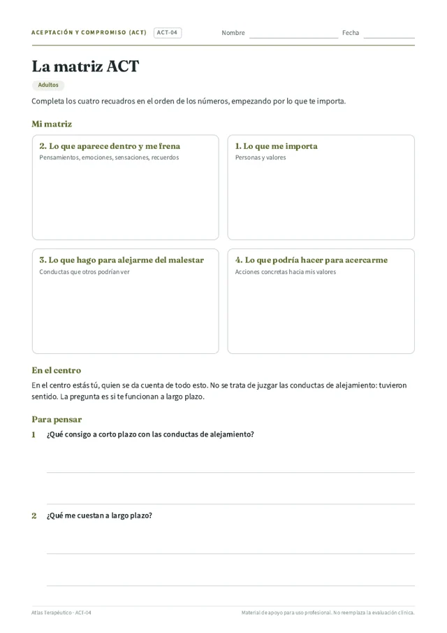 Ficha La matriz ACT