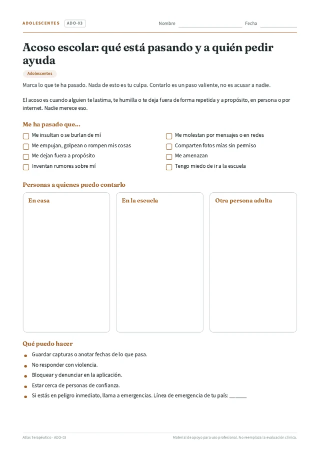 Ficha Acoso escolar